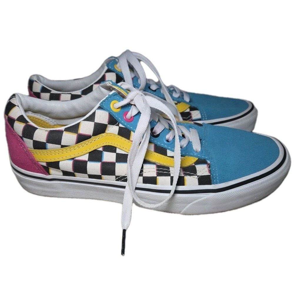 VANS 90s Retro Sneakers Womens 9 Mens 7.5 Skate Shoes Checkerboard Old Skool